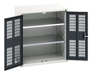 verso ventilated door cupboard with 2 shelves. WxDxH: 800x550x900mm. RAL 7035/5010 or selected Bott Verso Ventilated door Tool Cupboards Cupboard with shelves